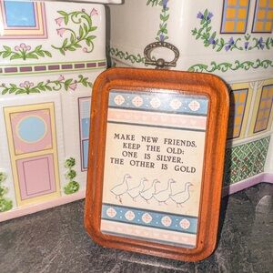 Framed Goose Quote Plaque - Orange Wood Frame